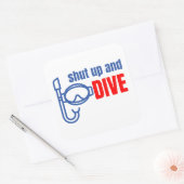 Kop dicht en duik vierkante sticker (Envelop)