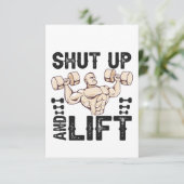Kop dicht en lift Funny Fitness Bodybuilding Gift Bedankkaart (Staand voorkant)