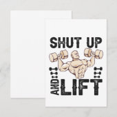 Kop dicht en lift Funny Fitness Bodybuilding Gift Bedankkaart (Voorkant / Achterkant)