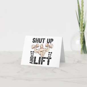 Kop dicht en lift Funny Fitness Bodybuilding Gift Bedankkaart