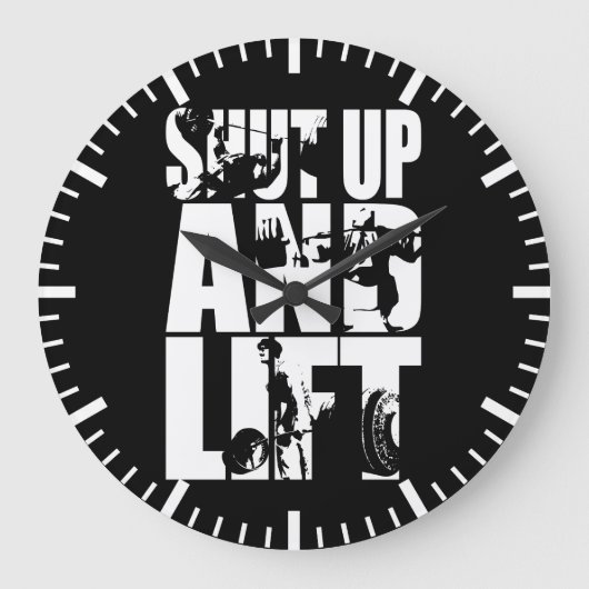 Kop dicht en lift - Motivatie met gym Workout Grote Klok (Voorkant)