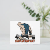Kop dicht en lift Weightlifter Briefkaart (Staand voorkant)