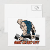 Kop dicht en lift Weightlifter Briefkaart (Voorkant / Achterkant)