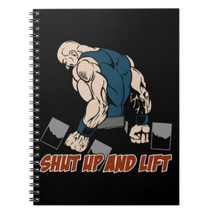 Kop dicht en lift Weightlifter Notitieboek