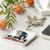 Kop dicht en lift Weightlifter Sleutelhanger (Zijkant)