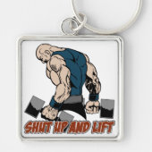 Kop dicht en lift Weightlifter Sleutelhanger (Voorkant)