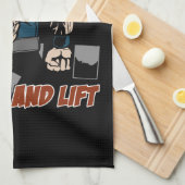 Kop dicht en lift Weightlifter Theedoek (Quarter Fold)