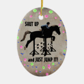 Kop dicht en maak het paard vast. keramisch ornament (Voorkant)