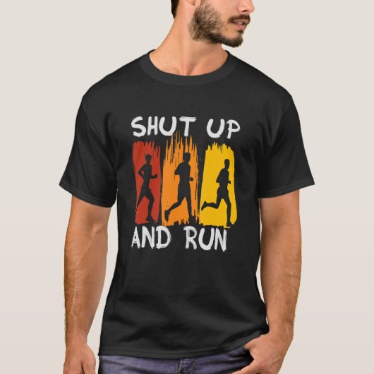 Kop dicht en runnen marathonloper T-shirt (Voorkant)