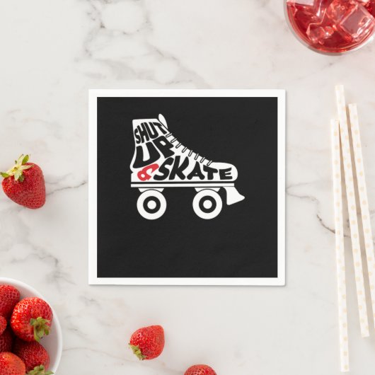 Kop dicht en Schaats Roller Schaatsen Gealigneerd Servet (Insitu)