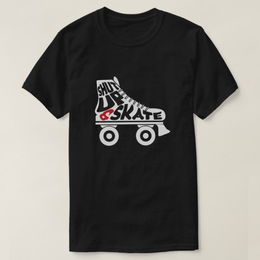 Kop dicht en Schaats Roller Schaatsen Gealigneerd  T-shirt (Design voorkant)