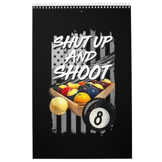 Kop dicht en schep Billiard 8 Ball Pool Player Kalender (Hoes)