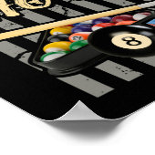 Kop dicht en schiet Billiard 8 Ball Pool Player af Poster (Hoek)