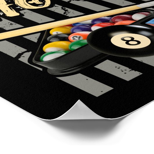 Kop dicht en schiet Billiard 8 Ball Pool Player af Poster (Hoek)