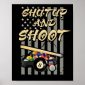 Kop dicht en schiet Billiard 8 Ball Pool Player af Poster (Voorkant)