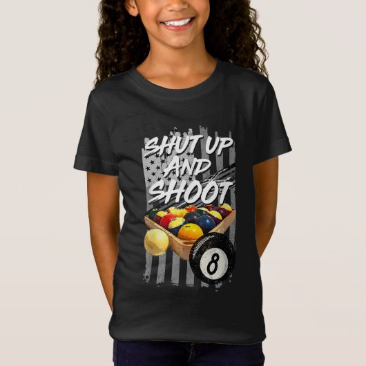 Kop dicht en schiet Billiard 8 Ball Pool Player af T-shirt (Voorkant)