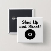 Kop dicht en schiet vierkante button 5,1 cm (Voorkant /achterkant)