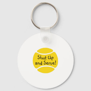 Kop dicht en serve Tennis Sleutelhanger