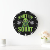 Kop dicht en squat Kawaii Anime Powerlifter Cartoo Grote Klok (Huis)
