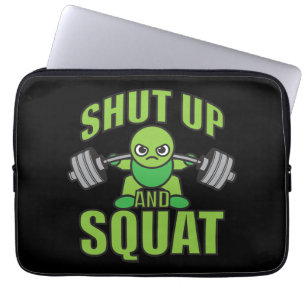 Kop dicht en squat Kawaii Anime Powerlifter Cartoo Laptop Sleeve