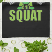 Kop dicht en squat Kawaii Anime Powerlifter Cartoo Theedoek (Gevouwen)