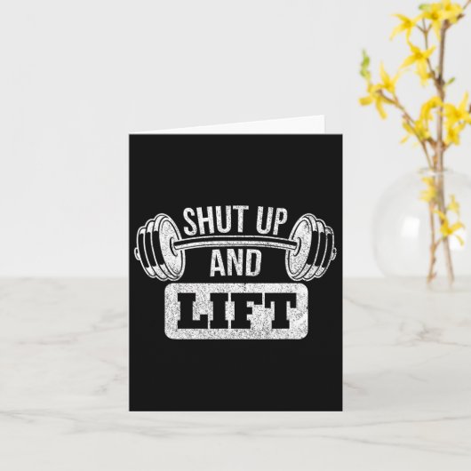 Kop dicht en til gewichtheffen bodybuilding kaart (Gele Bloem)