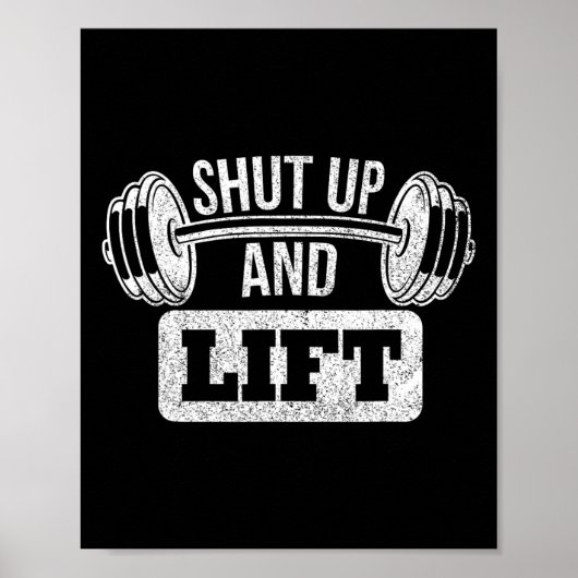 Kop dicht en til gewichtheffen bodybuilding poster (Voorkant)