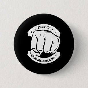 Kop dicht of knip omhoog - kogelvrije kleding ronde button 5,7 cm