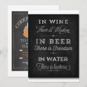 Kop en Beers Birthday Party Invitation for Men Kaart (Voorkant / Achterkant)