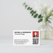 kop en qr code schoon wit visitekaartje (Staand voorkant)