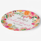 Kop fall bloemrijke waterverf bruiloft feest begra papieren bordje (Gekanteld)