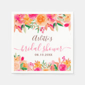 Kop fall bloemrijke waterverf bruiloftsdouche welk servet (Voorkant)