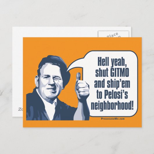 Kop Gitmo - Sarcastisch Workman Briefkaart (Voorkant / Achterkant)