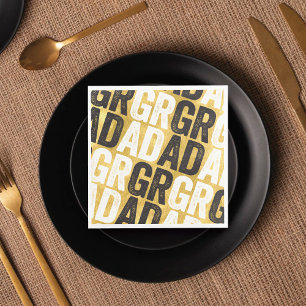 Kop GRAD Typografie Gouden Afstudeerfeest Papier Servet