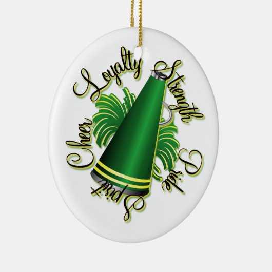 Kop-groen en gele tweeslachtige sierbloem keramisch ornament (Rechts)