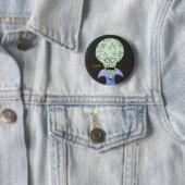Kop grote alien sciencefiction cartoon ronde button 5,7 cm (In situ)