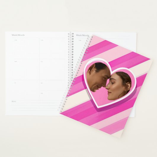 Kop Hart op Blush Strepen Planner (Display)