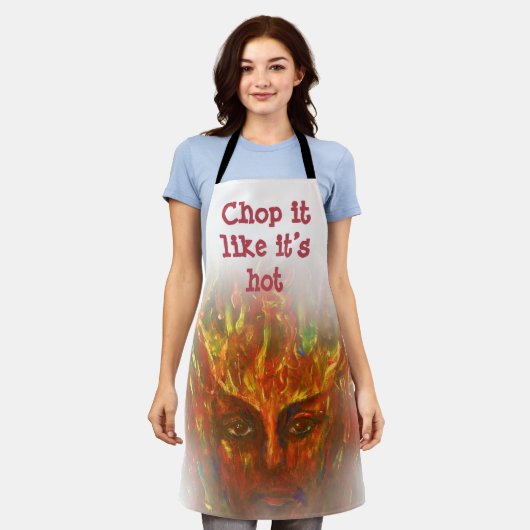 Kop het alsof het heet is schort (Gedragen)