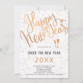 Kop het nieuwjaarsfeest van de metallische koperen kaart (Voorkant)