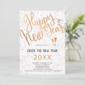 Kop het nieuwjaarsfeest van de metallische koperen kaart (Staand voorkant)