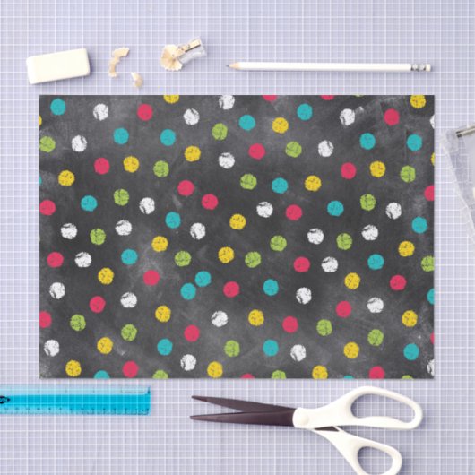 Kop het omhoog! Rainboogpooldots - Chalkboardafdru Tissuepapier (Craft)