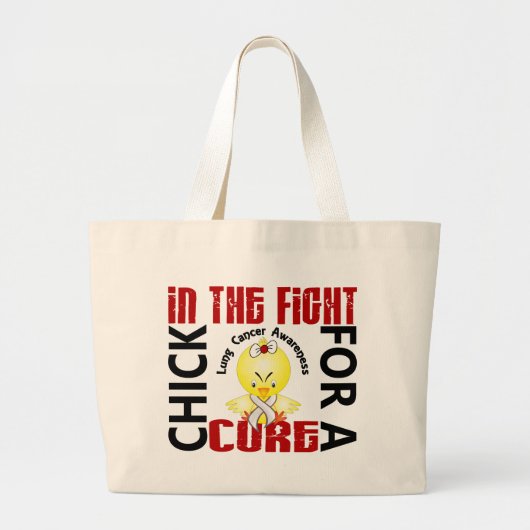 Kop in de strijd tegen longkanker grote tote bag (Voorkant)