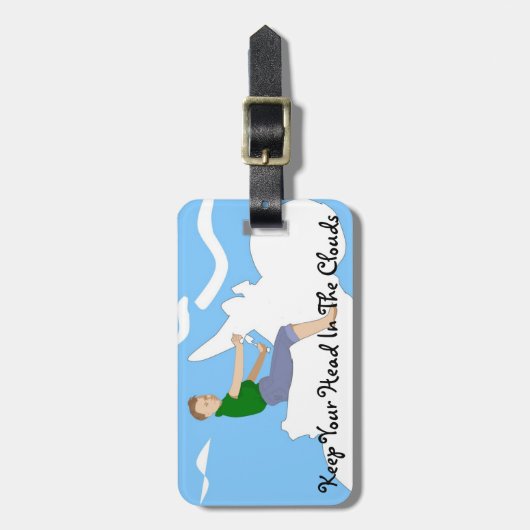 Kop in de wolken - Bagagelabel (Voorkant verticaal)