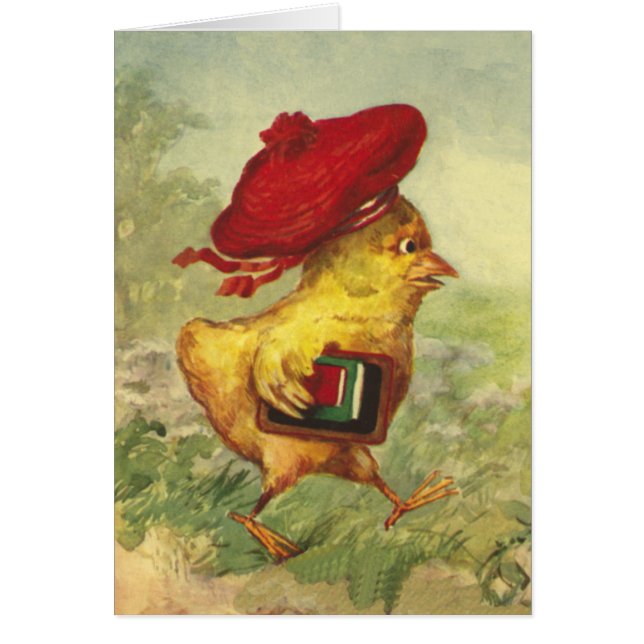 Kop in een rode Beret gaat terug naar school (Voorkant)