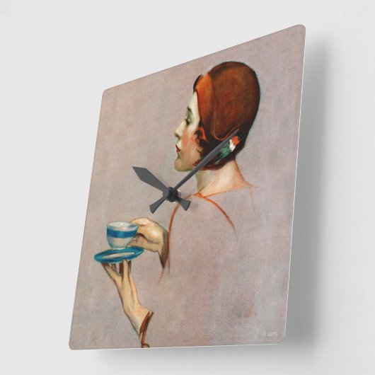 Kop Java Vierkante Klok (Hoek)