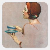 Kop Java Vierkante Sticker (Voorkant)