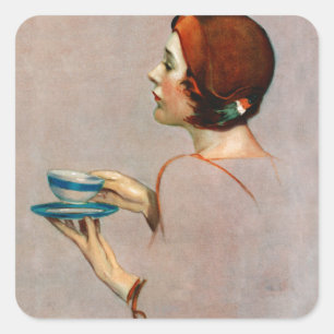 Kop Java Vierkante Sticker