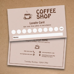 Kop & Koffiewinkel Loyaliteit Kaart Visitekaartje