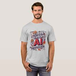 Kop “Menselijke Fout, AI Goedgekeurd” Digitale Kun T-shirt