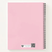 Kop met Hart op Roze Strepen Notitieboek (Achterkant)